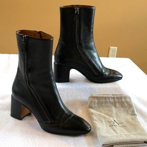 Aquatalia Black Leather Booties. Size 6 1/2.
